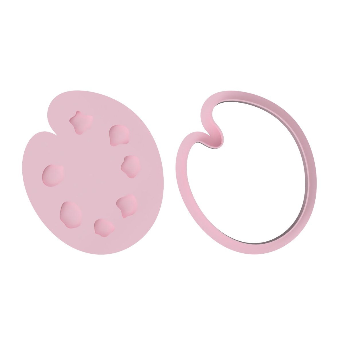 Paint Palette V1 cutter with stamp - Chickadee