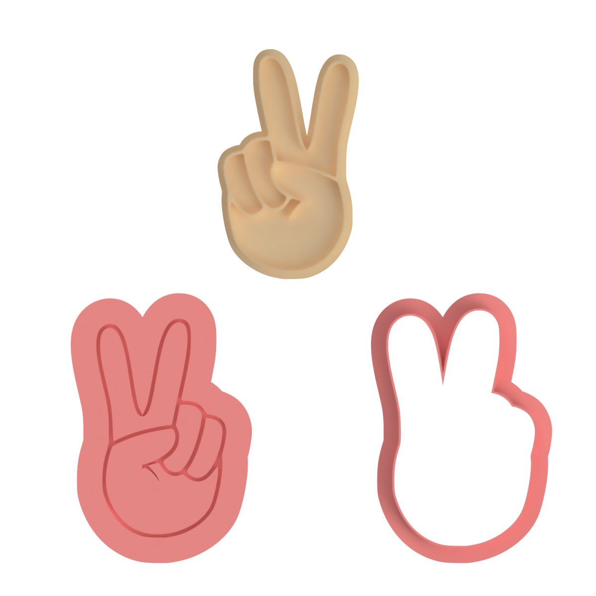 Peace Sign Hand cutter and raised stamp - Chickadee