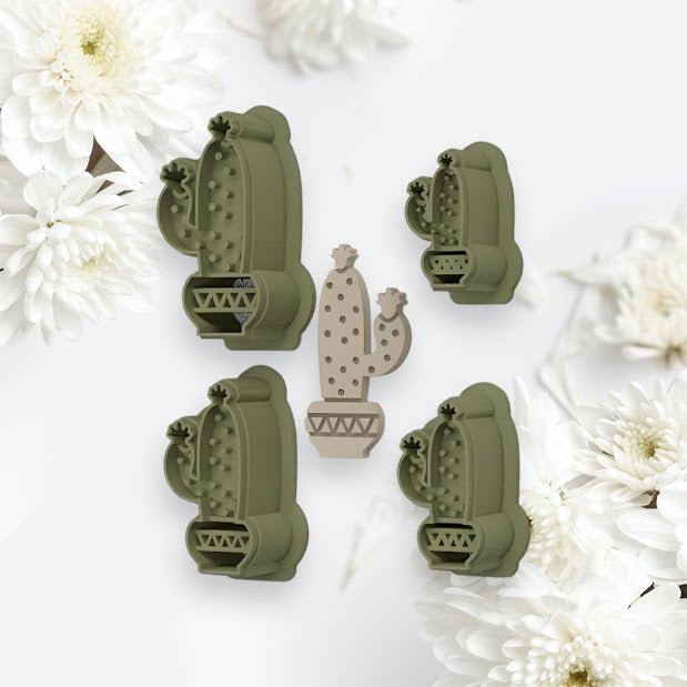 Potted Cactus Cutter with imprint - Chickadee