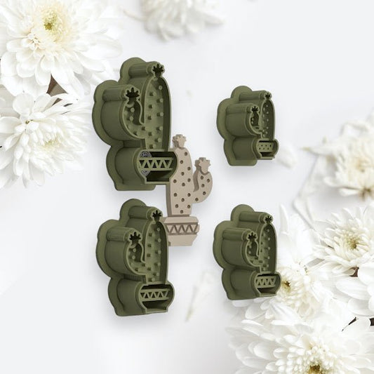 Potted Cactus Cutter with imprint - Chickadee