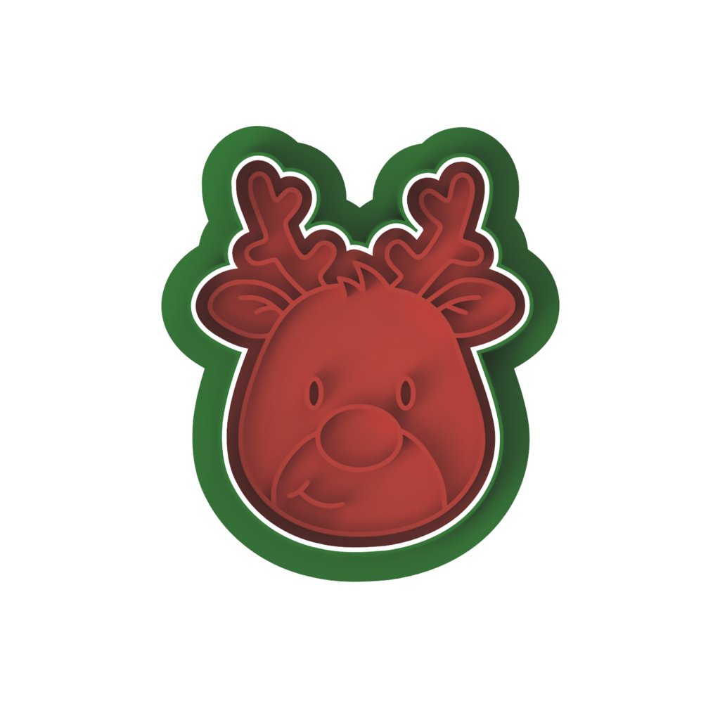 Reindeer V2 cutter and stamp - Chickadee