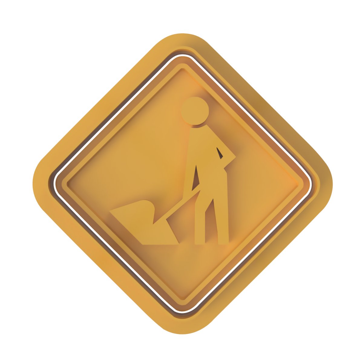 Road Work Sign V1 Cutter and Stamp - Chickadee