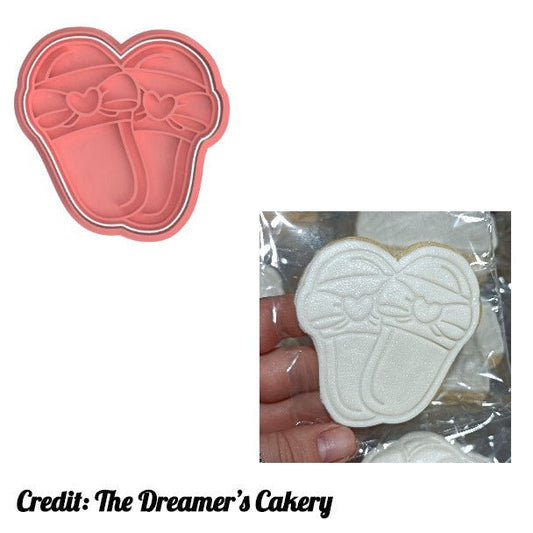 Spa Slippers Cutter and stamp - Chickadee