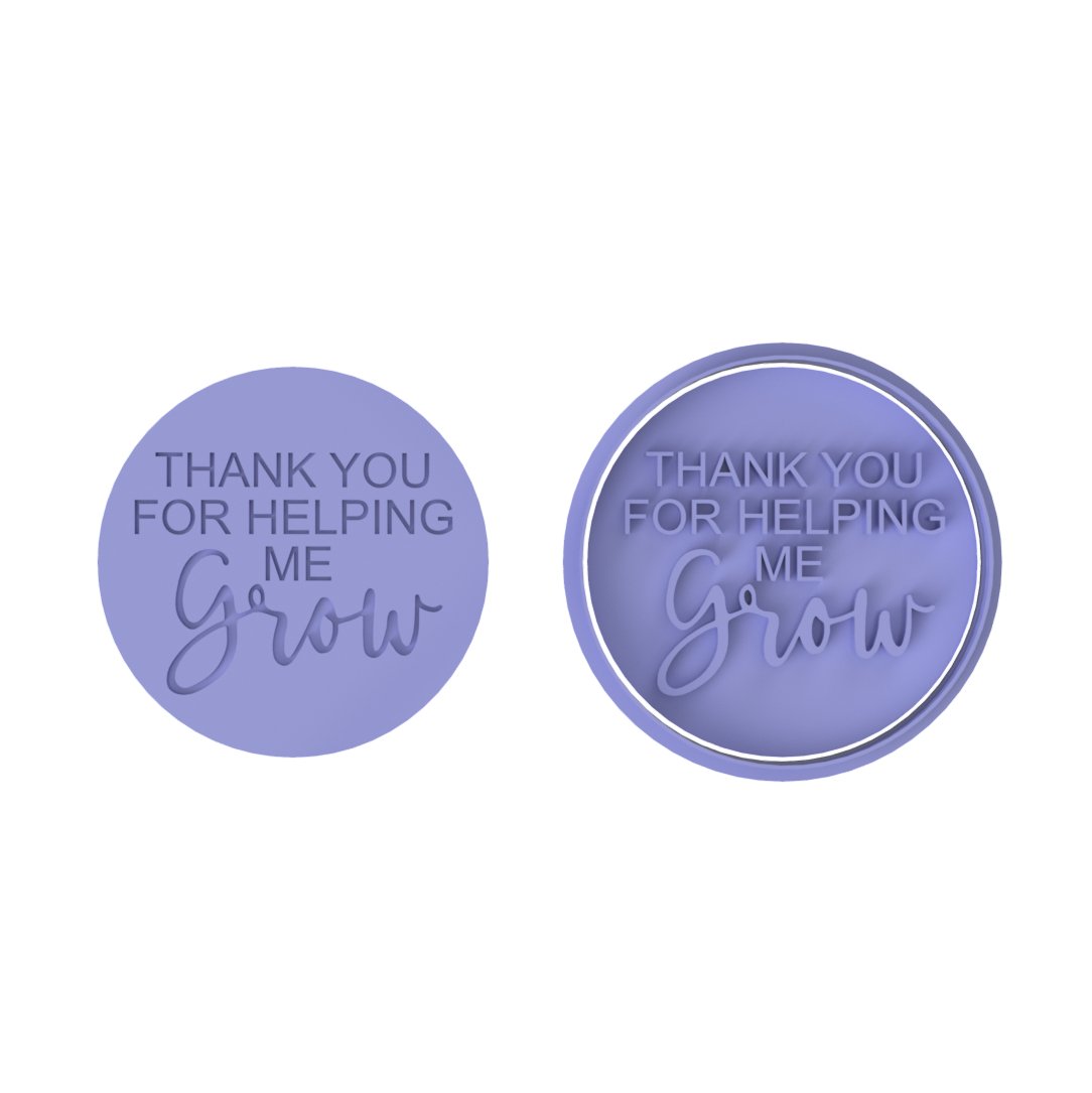 Thank you for helping me Grow raised stamp - Chickadee