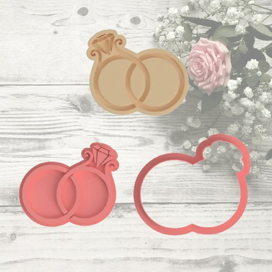 Wedding Rings V1 cutter and stamp - Chickadee