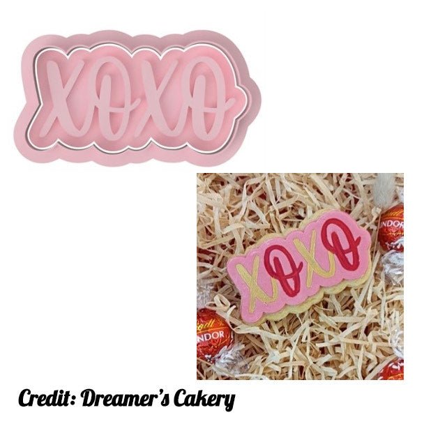 XOXO V2 Cutter and Embossed stamp - Chickadee