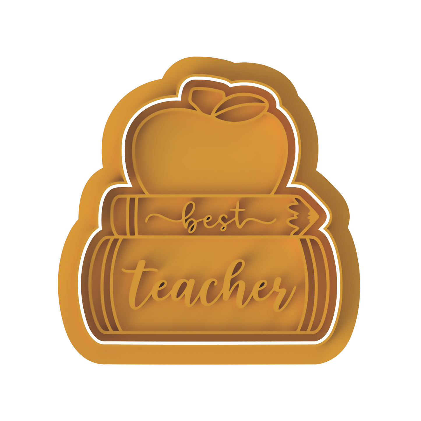 Apple Best Teacher Ever V2 cutter and stamp