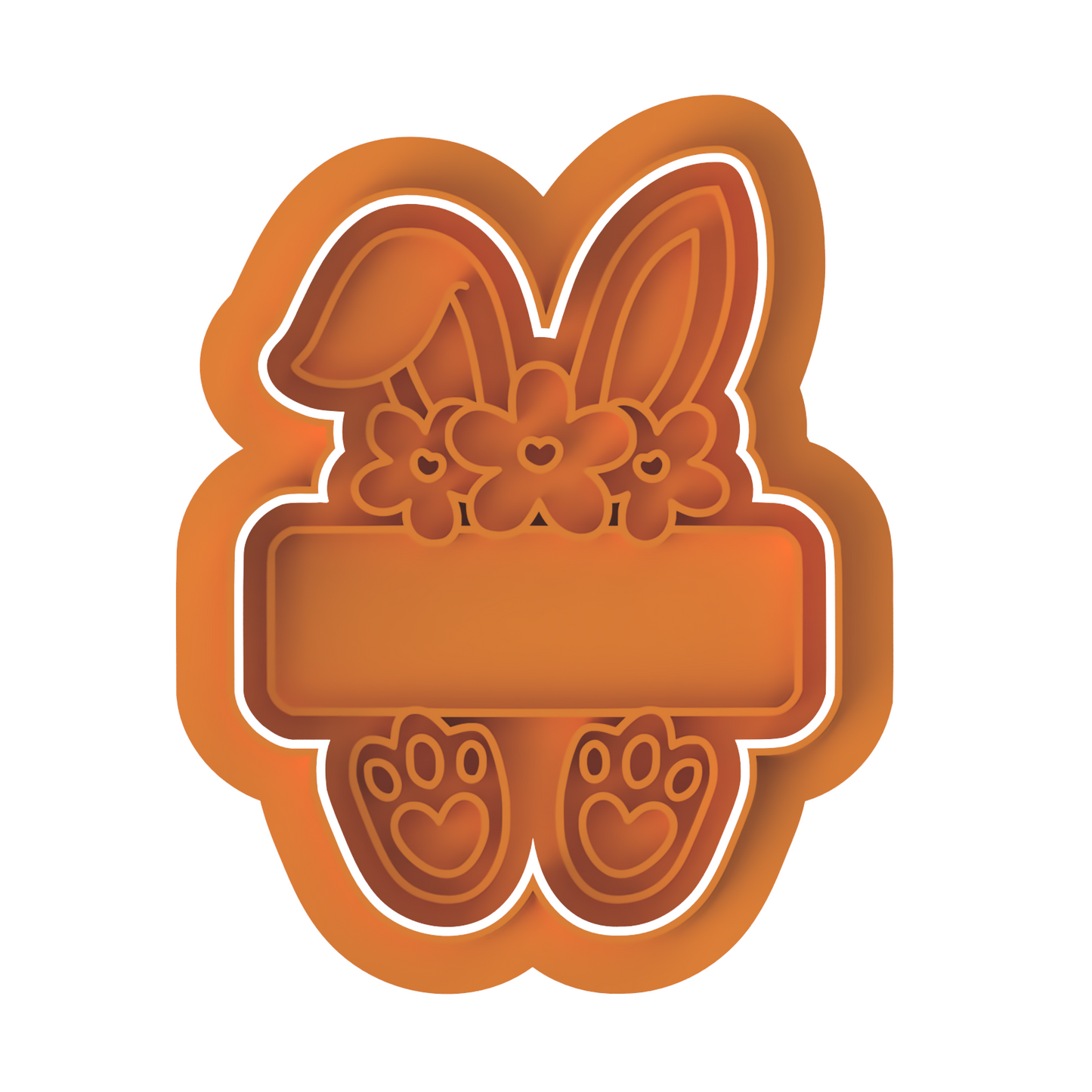 Bunny with Flowers Namboard Cutter and Stamp