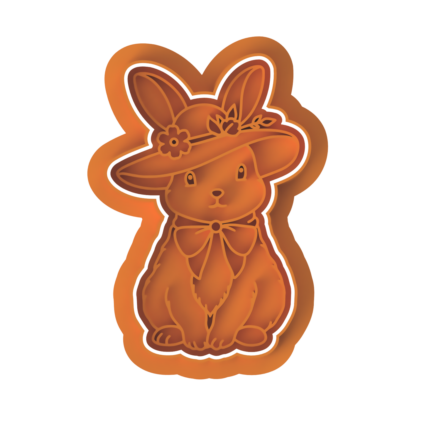 Sitting Bunny with Hat Cutter and Stamp