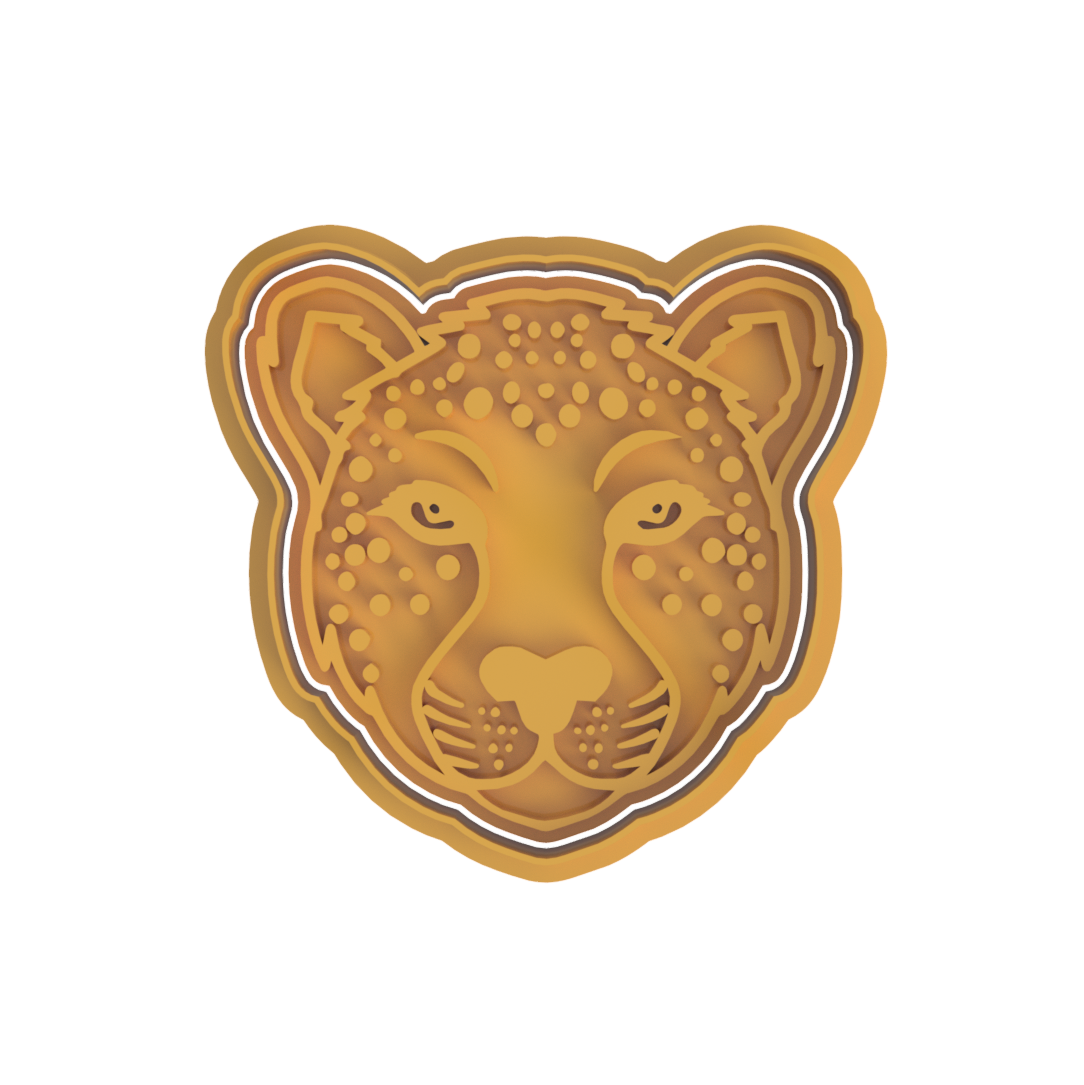 Cheetah Face Cutter and stamp