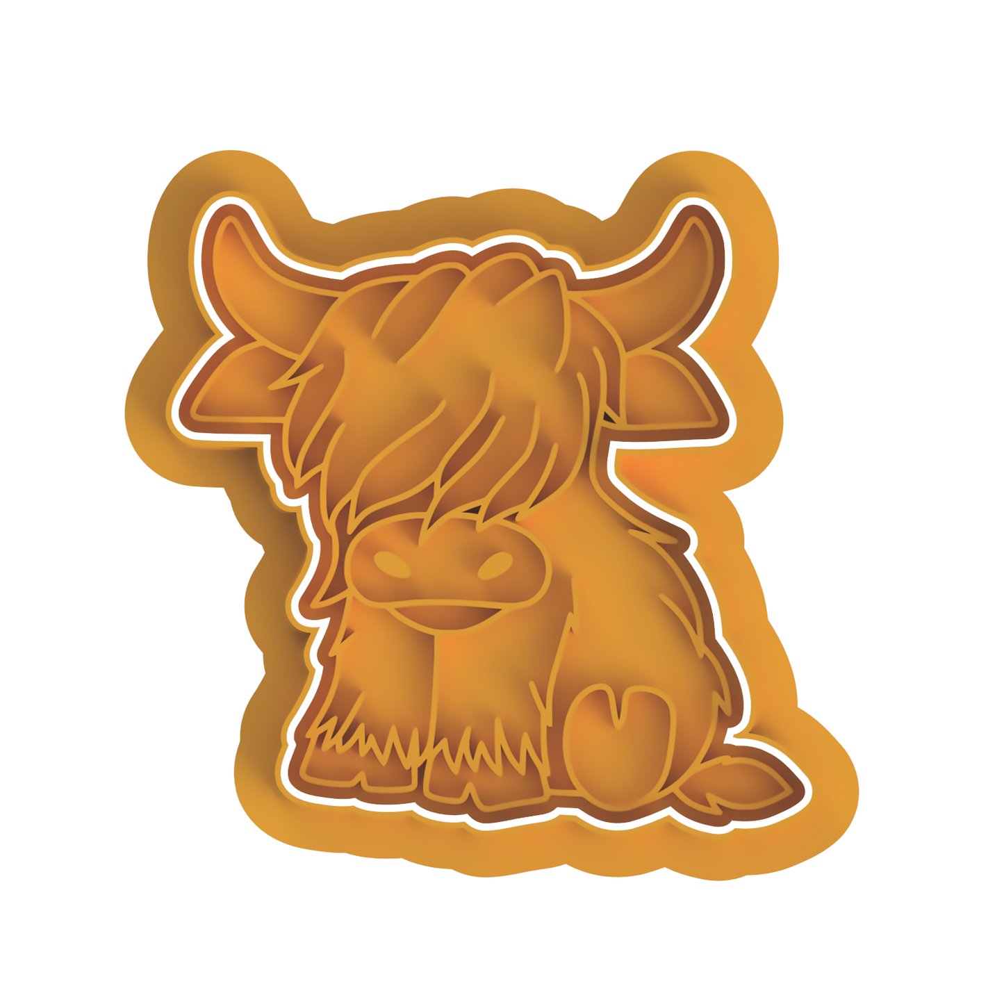 Highland Cow sitting Cutter and Stamp
