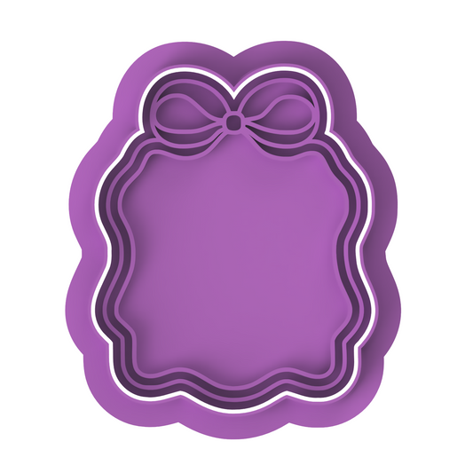 Nameboard Plaque - Bow V2 Cookie Cutter & Stamp Set