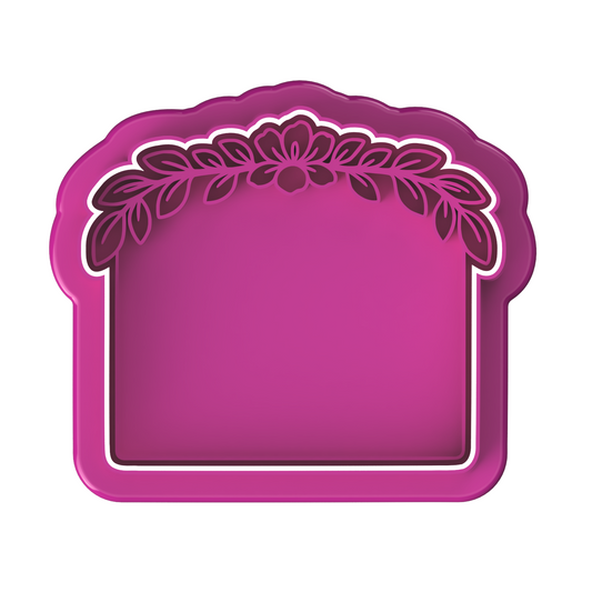 Nameboard Plaque - Floral V2 Cookie Cutter & Stamp Set