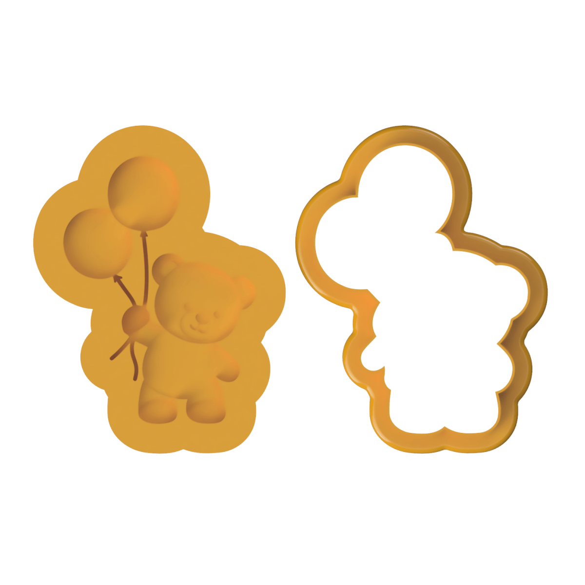 Bear with Balloons (Two - Tone) Cutter and Debosser - Chickadee