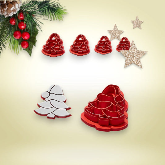 Christmas Tree V2 Cutter with Imprint - Chickadee