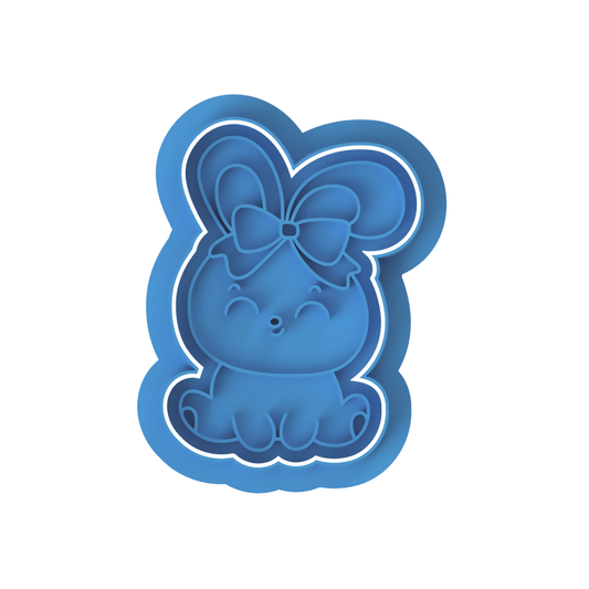 Cute Bunny with Bow Cutter and Stamp