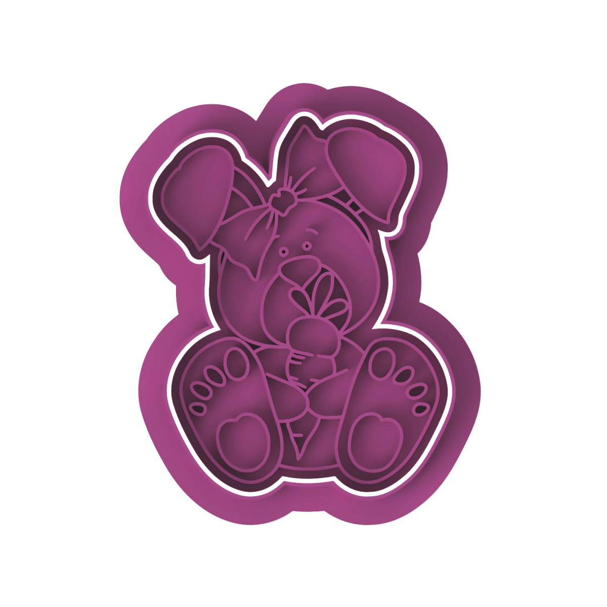 Bunny sitting with carrot Cutter and Stamp