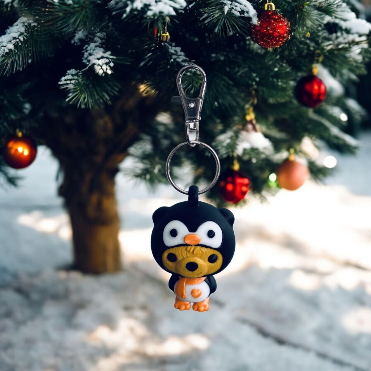 Penguin Bear Keyring / Ornament - Chickadee