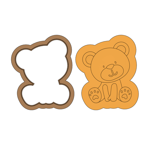 Smiley Bear (Two - Tone) Cutter and Debosser - Chickadee