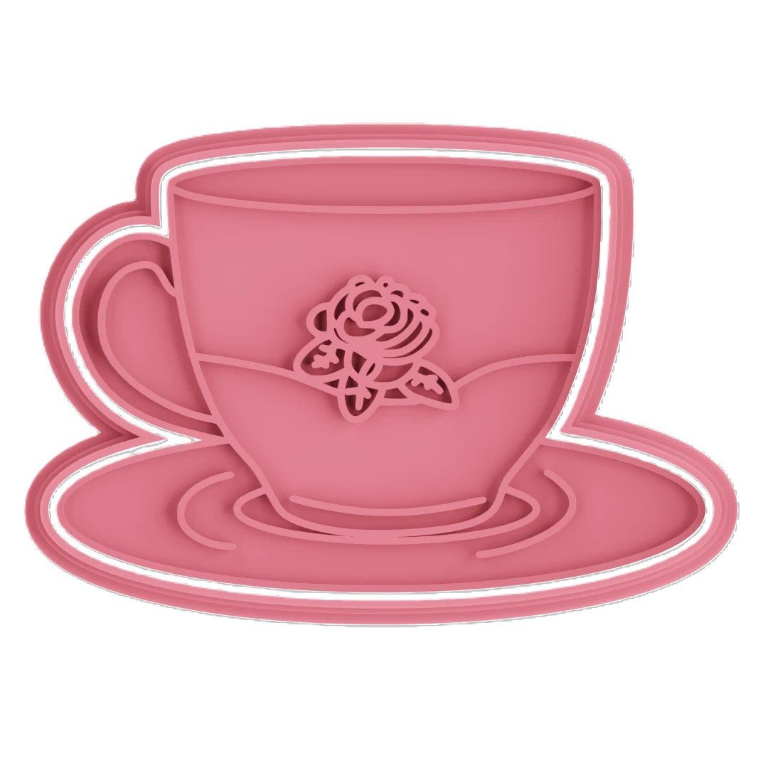 Tea Cup V3 Cutter and stamp - Chickadee