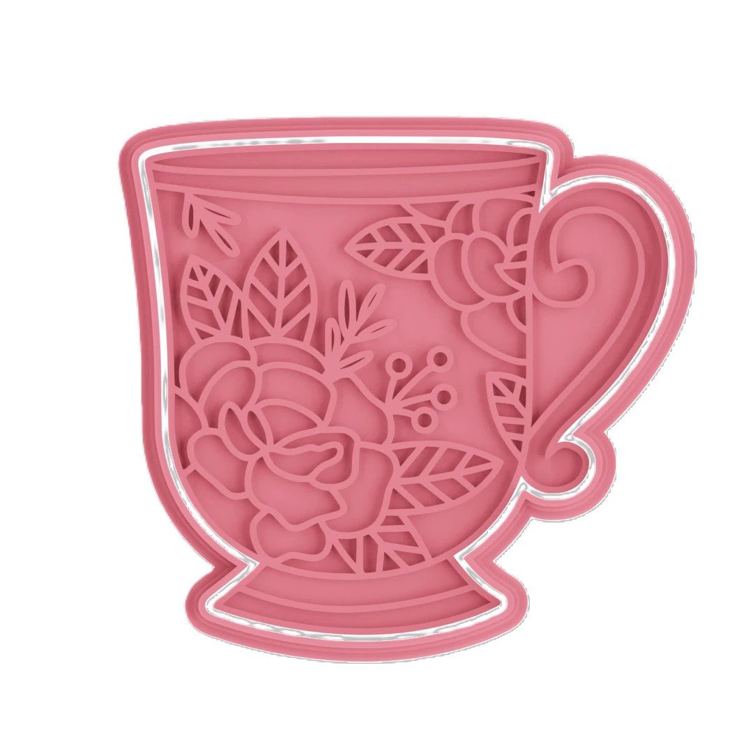 Tea Cup V4 Cutter and stamp - Chickadee