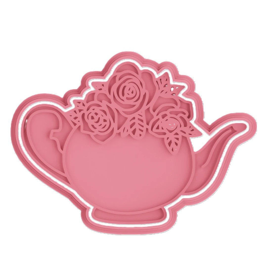 Tea Pot V3 Cutter and stamp - Chickadee