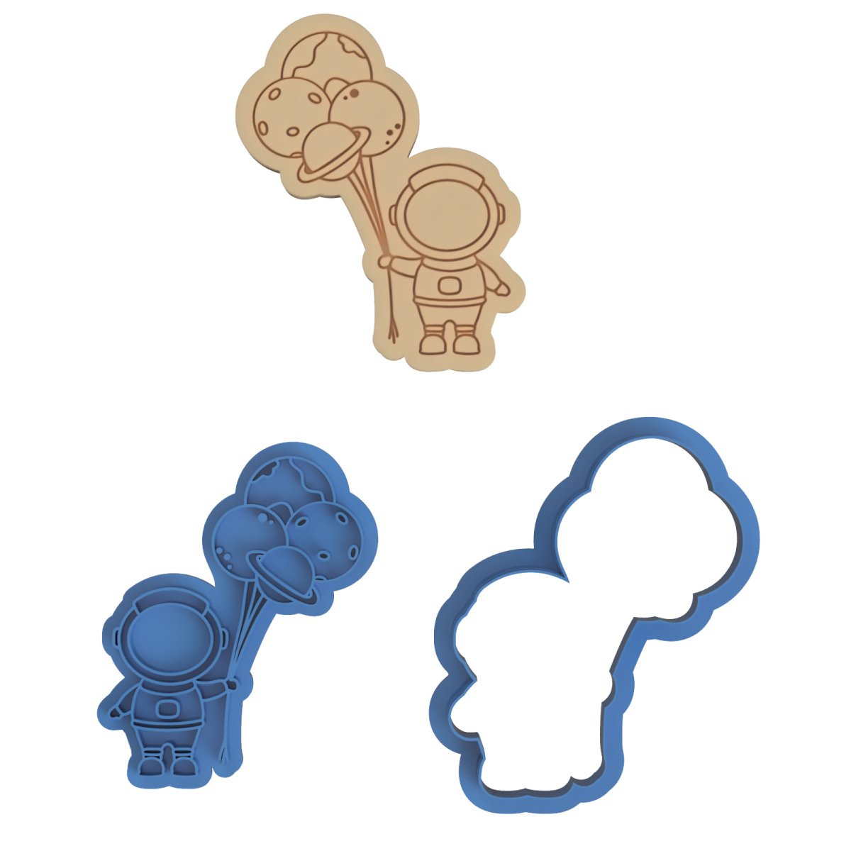 Astronaut with Planet Balloons cutter and stamp - Chickadee