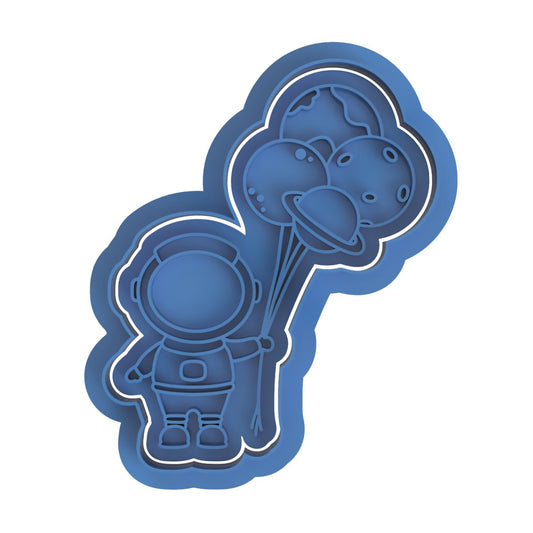 Astronaut with Planet Balloons cutter and stamp - Chickadee