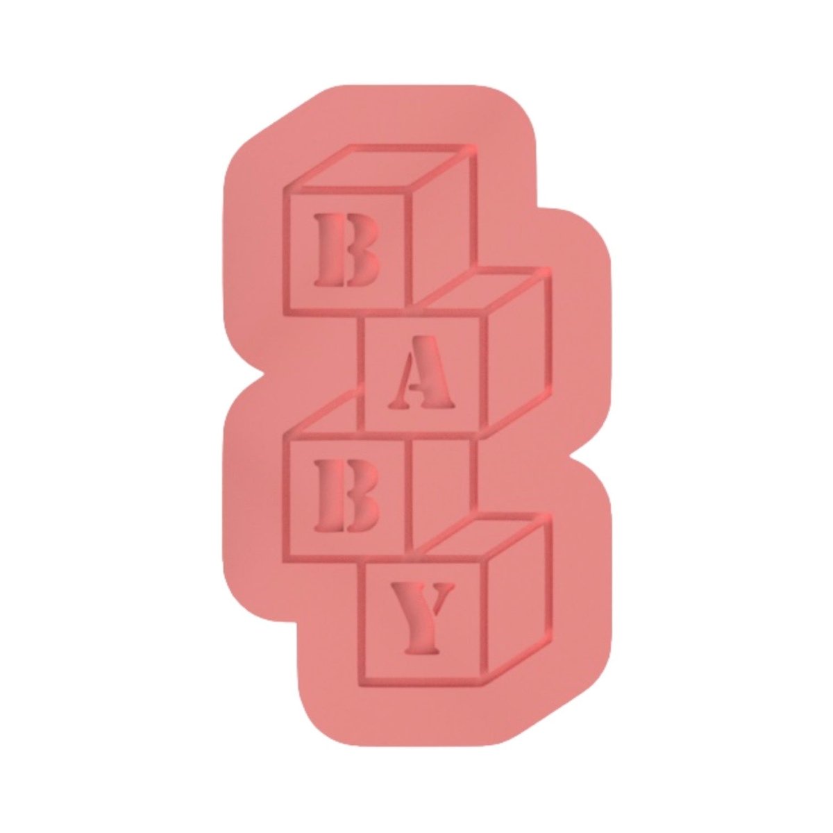 Baby Blocks Cutter and Raised stamp - Chickadee