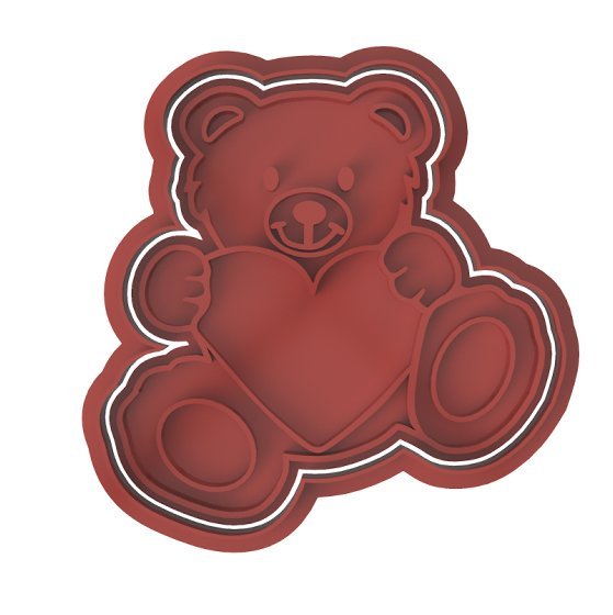Bear Holding Heart V2 Cutter and Embossed stamp - Chickadee