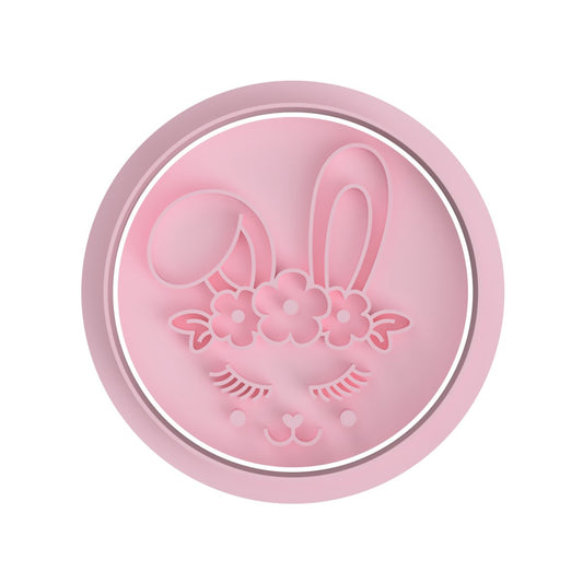 Bunny Face with Flower Stamp only - Chickadee