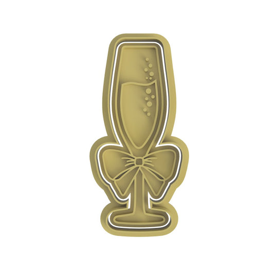 Champagne Glass V2 cutter and stamp - Chickadee