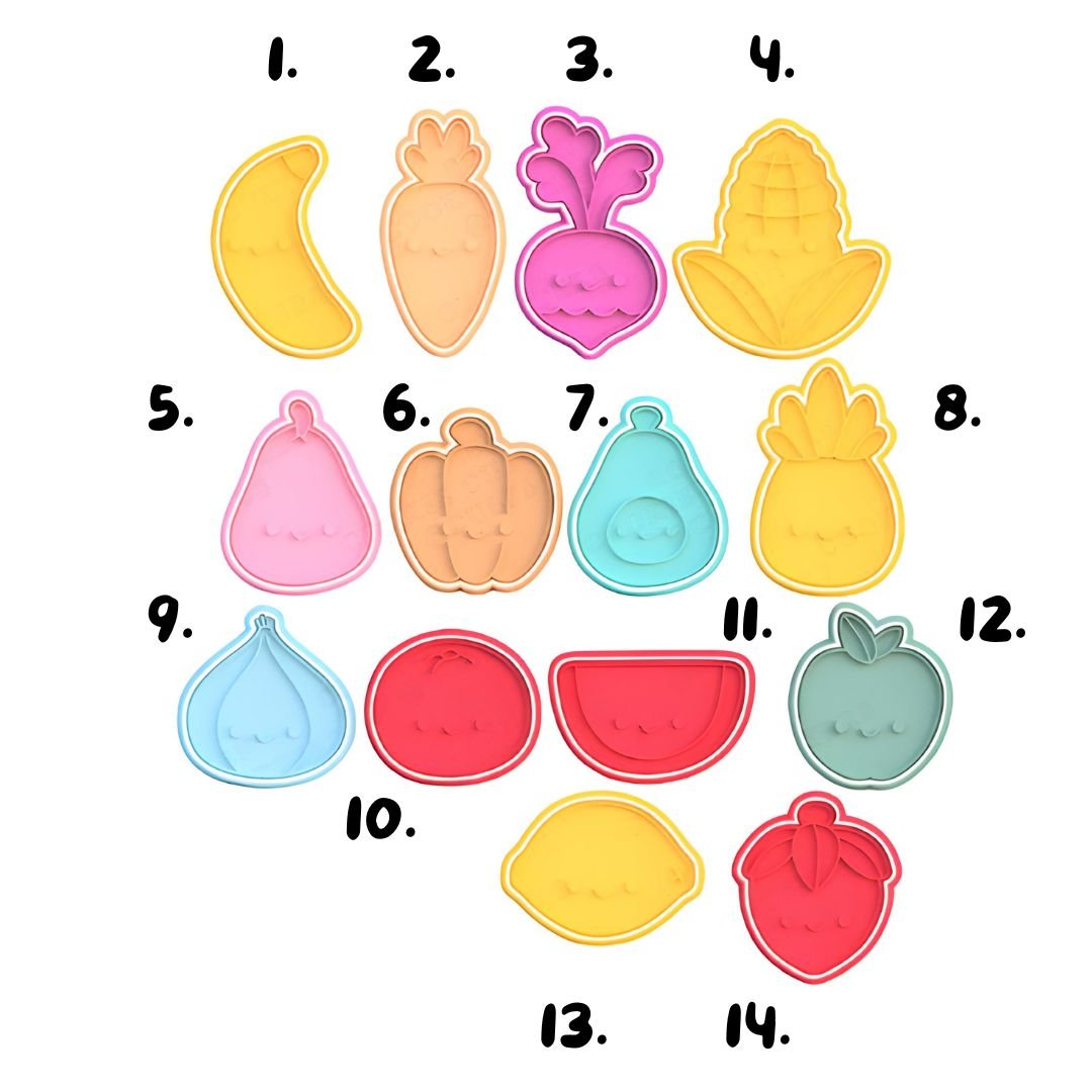 Cute Fruit and Vegetable Bundle V1 Cutter and stamp - Chickadee