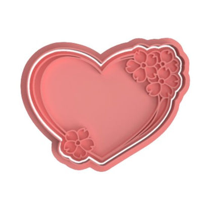 Floral Heart Cutter and stamp - Chickadee
