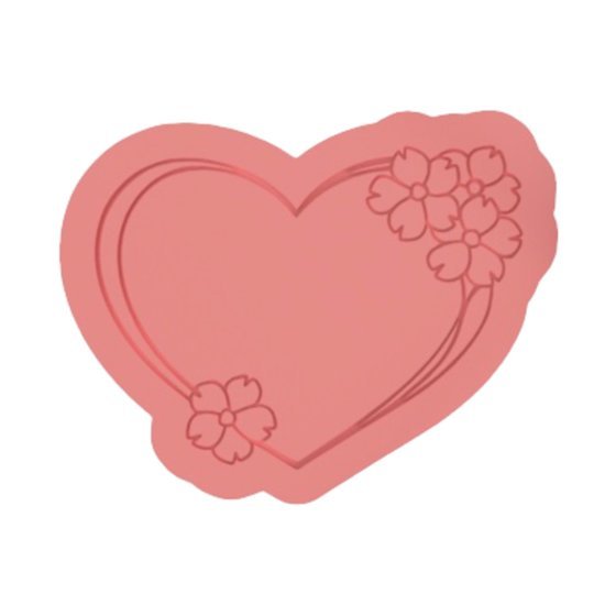 Floral Heart Cutter and stamp - Chickadee