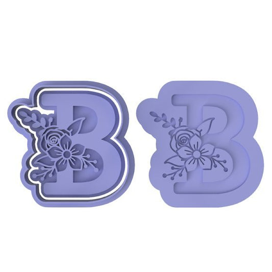 Floral Letter B - Cutters and stamp - Chickadee
