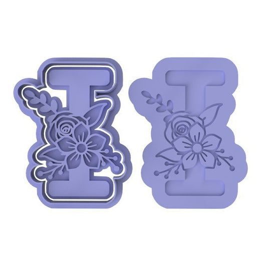 Floral Letter I - Cutters and stamp - Chickadee
