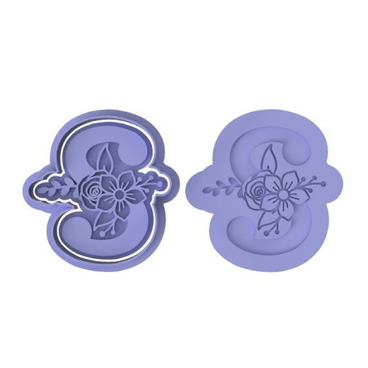 Floral Letter S - Cutters and stamp - Chickadee