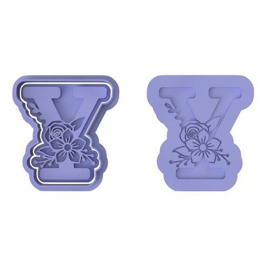 Floral Letter Y - Cutters and stamp - Chickadee