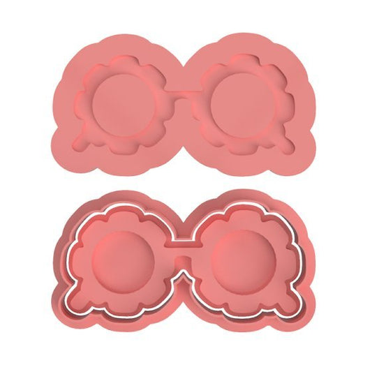 Flower Glasses Cutter and stamp - Chickadee