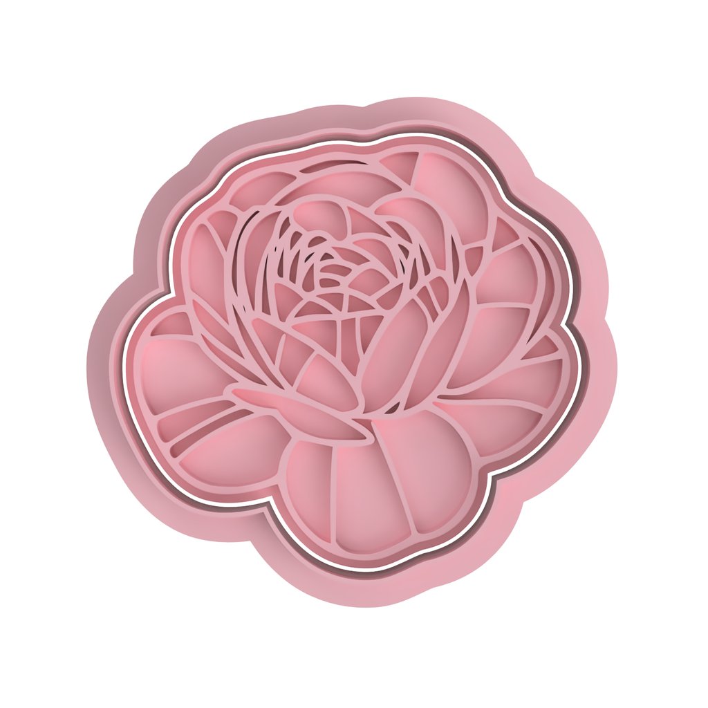 Flower Peony V1 cutter and stamp - Chickadee