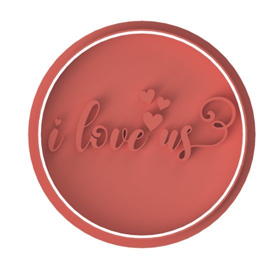 I Love Us stamp only - Chickadee