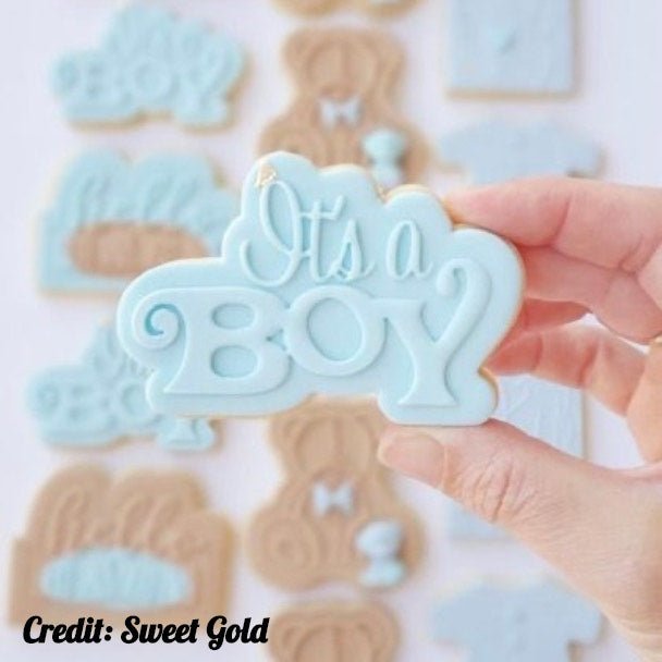 It's a Boy Cutter and stamp - Chickadee