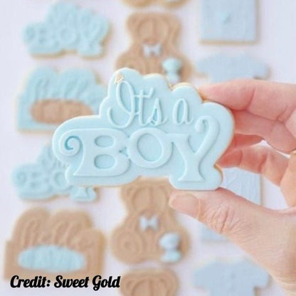 It's a Boy Cutter and stamp - Chickadee