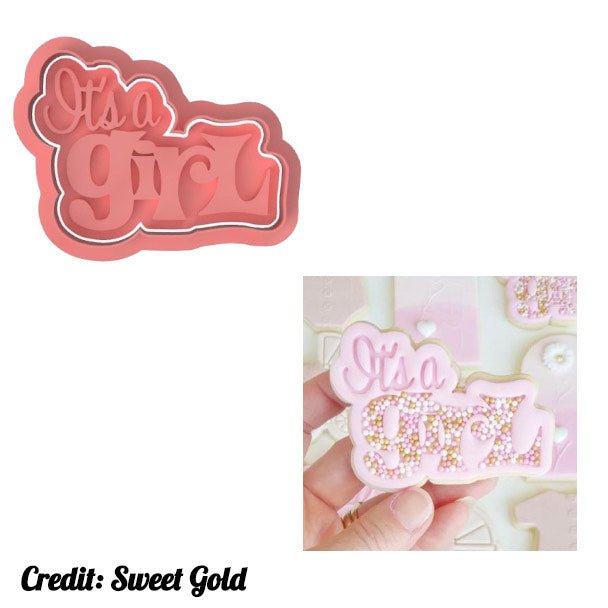 It's a Girl Cutter and stamp - Chickadee