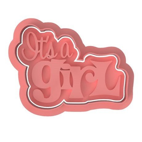 It's a Girl Cutter and stamp - Chickadee