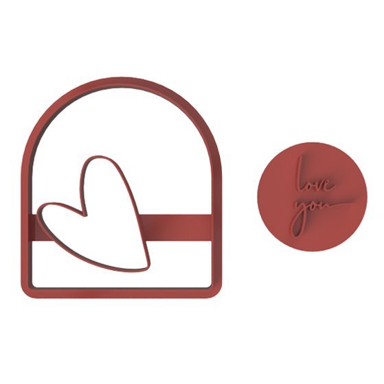 Love you Arch with Heart Cutter and Embossed stamp - Chickadee