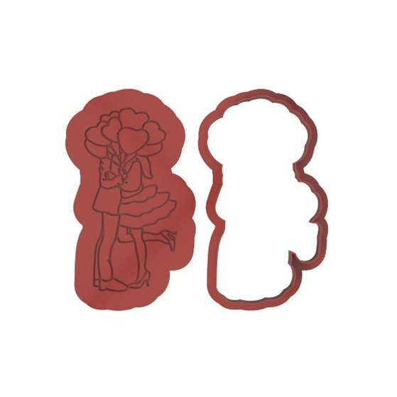 Lovers with Balloons Cutter and Debossed stamp - Chickadee