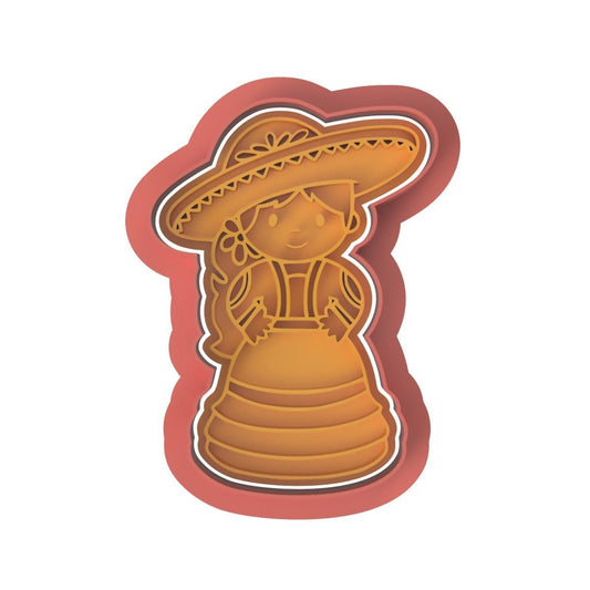 Mexican Girl V1 Cutter and stamp - Chickadee