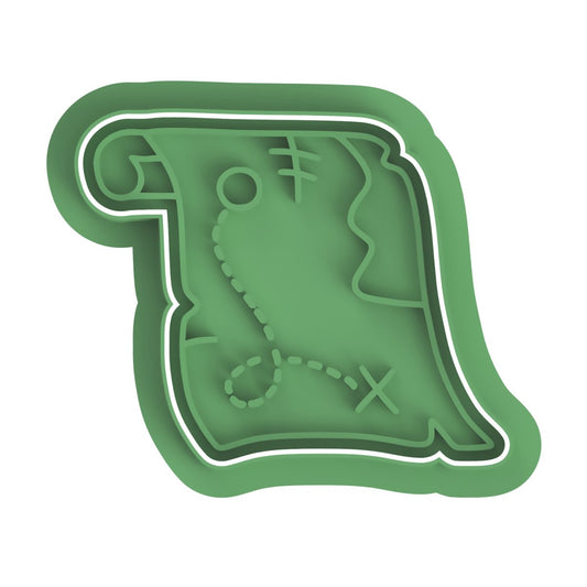 Pirate Treasure Map V1 cutter and stamp - Chickadee